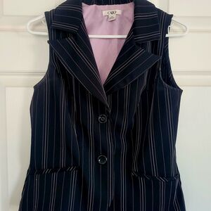 Cato Black Pinstripe Vest With Matching Skirt. Womens Size 10